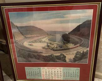 1953 framed Pennsylvania Railroad calendar. We have 10 different calendars