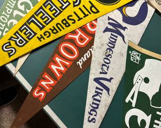 Vintage professional sports pennants