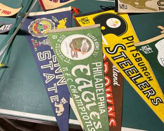 Vintage professional sports pennants