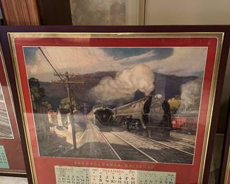 1953 framed Pennsylvania Railroad calendar. We have 10 different calendars