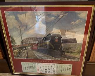 1953 framed Pennsylvania Railroad calendar. We have 10 different calendars