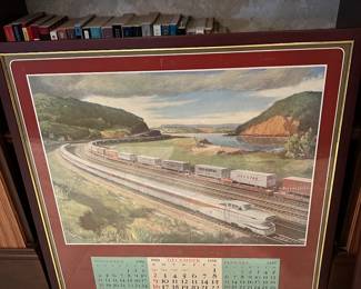 1953 framed Pennsylvania Railroad calendar. We have 10 different calendars