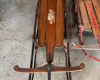 Vintage snow sleds