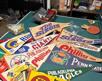 Vintage professional sports pennants