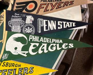 Vintage professional sports pennants