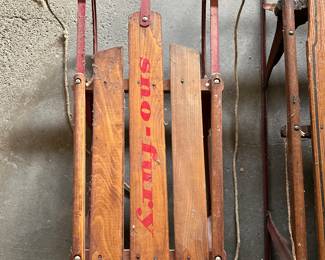 Vintage snow sleds
