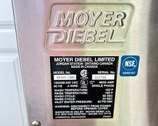 Commercial dishwasher free standing by Moyer Diebel