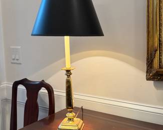 Brass Lamp with Black Shade