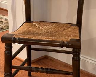 Antique High Point Bending and Chair Co Mahogany Finish Rush Seat