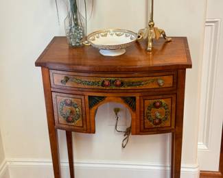 Hand Painted Adams-Style Kneehole Side Table