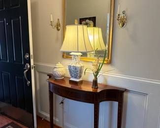 Console Table, Gilded Mirror