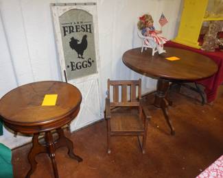 child rocker. tables, Fresh Eggs decor, doll