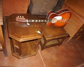 side tables, guitar