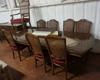 dining table, chairs, leaves, table pads