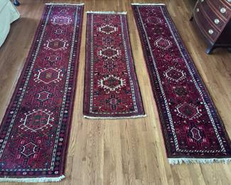 We have 5 vintage handmade wool rugs from Iran - gorgeous rich colors !