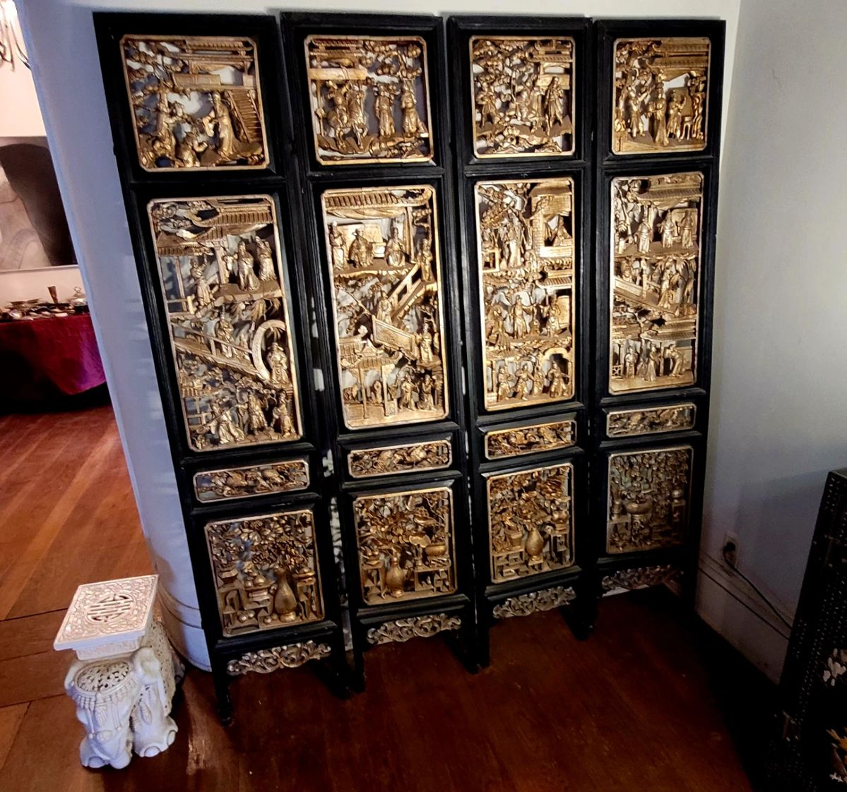 4 of the 8 carved late Ching dynasty panels