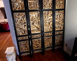 4 of the 8 carved late Ching dynasty panels