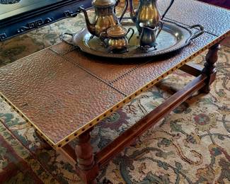 Copper top coffee table
