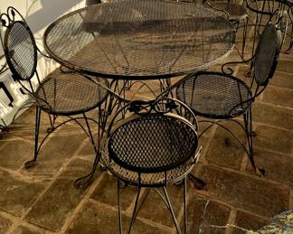.idcentury style iron patio table and chairs