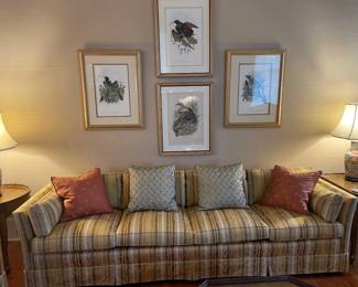 Attractive Henredon sofa in designer fabric and matching love seat ( sold separately)