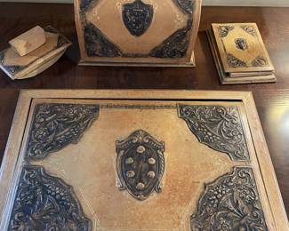 Leather desk set