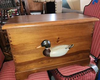 carved duck chest