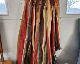 Custom made window treatments, 54" long, 6 panels like this. Also have curtain rods/poles and the large wooden rings