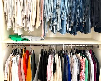 Designer jeans, tops, cashmere...