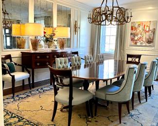 Stunning Baker Dinning Table, Baker Custom Chairs, and Baker Sideboard - Charleston Collection 