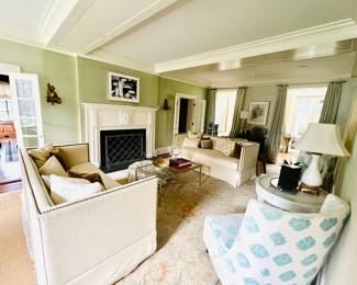 Custom sofas, Baker Nesting tables, Baker Verdi Lounge Chairs, Baker coffee table and more...