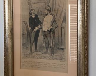 19 century Daumier French political cartoon lithograph 
$200