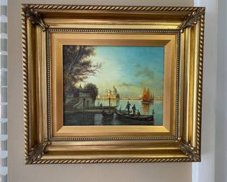 Venetian scene oil painting. 
$250