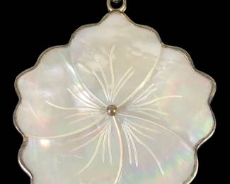 Sterling Silver & Mother-Of-Pearl Plumeria Pendant Necklace