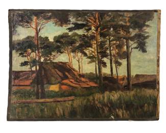 Impressionist Estonia Landscape Oil On Canvas Painting