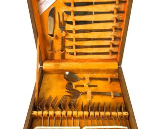 Gold Plated 29-Piece Flatware Set With Storage Chest