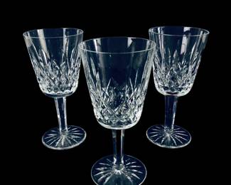 Waterford Crystal Lismore Wine Goblets, Set Of 3