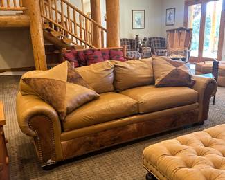 Taylor and cowhide upholstered sofa 