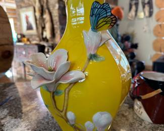Franz Collection floral butterfly vase