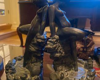 Kathodian Bronze Works(KBW) Early 1900’s. “Woman with frog” BOOKENDS