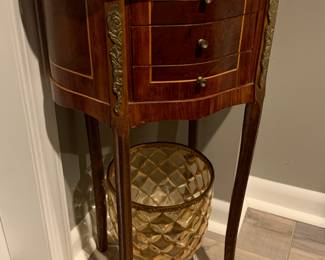 Antique French Louis XV Style Parquet Marquetry Side Table