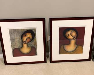 Issa Shojaei framed matted serigraphs 