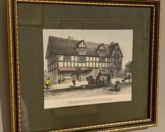 Shakespeares Birthplace framed matted art 