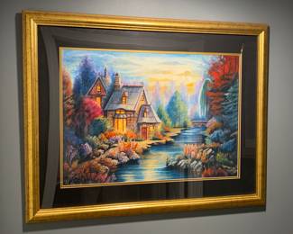 Sharinski Lisa’s Cottage Lithograph Framed /Matted 