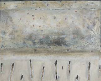 118	Joe Goodwin Acrylic on Linen Fireflies	Joe Goodwin (American, 20th century-). Acrylic on linen, abstract Fireflies at Beach, signed and dated '95 lower right. 48" x 58".
