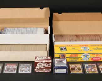 380	Baseball Cards 1980s 1990s and 2000s	1987 Fleer set with Bo Jackson Rookie. 1986 Topps partial set with Cecil Fielder and Len Dystra rookies along with Eric Davis, Pete Rose, Nolan Ryan and Rickey Henderson. 1990 Score Complete set. 1990 Topps Traded set. 1991 Upper Deck Final Edition, factory sealed. 1988 Fleer partial set.

