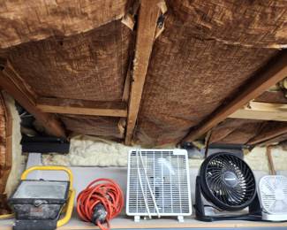 Various fans and lights