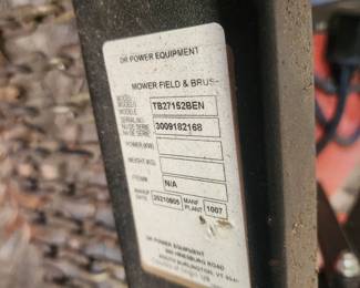 2021 DR pull behind mower model TB2715BEN