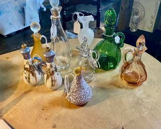 Vintage Cruets and Mini Pitchers by: Murano, Rainbow, Fenton, Blenko, and more...