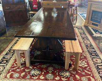 View from end of table