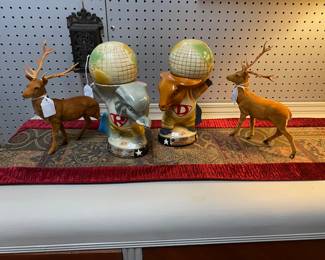 c.1980 Republican Elephant and Democrat Donkey JIM BEAM Decanters